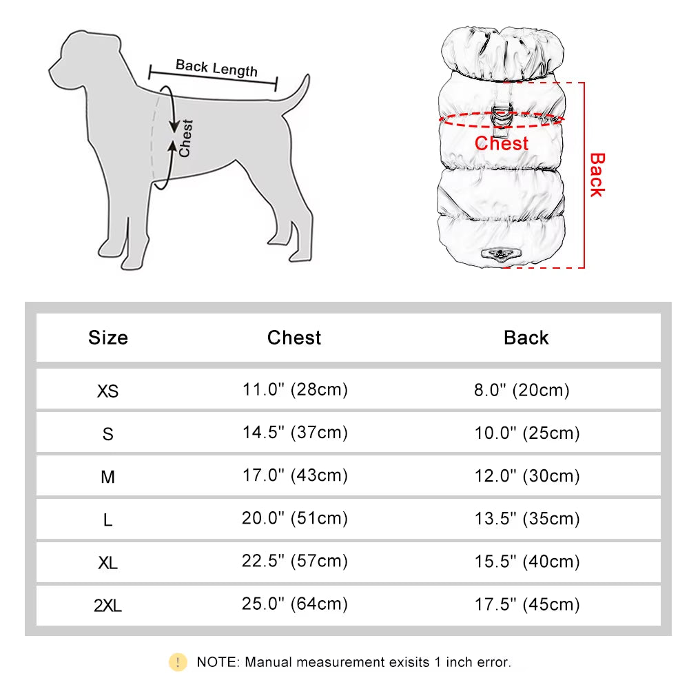 Soft Warm Dog Clothes Winter Padded Puppy Cat Coat Jacket for Small Medium Dogs French Bulldog Poodle Vest Pet Outfit