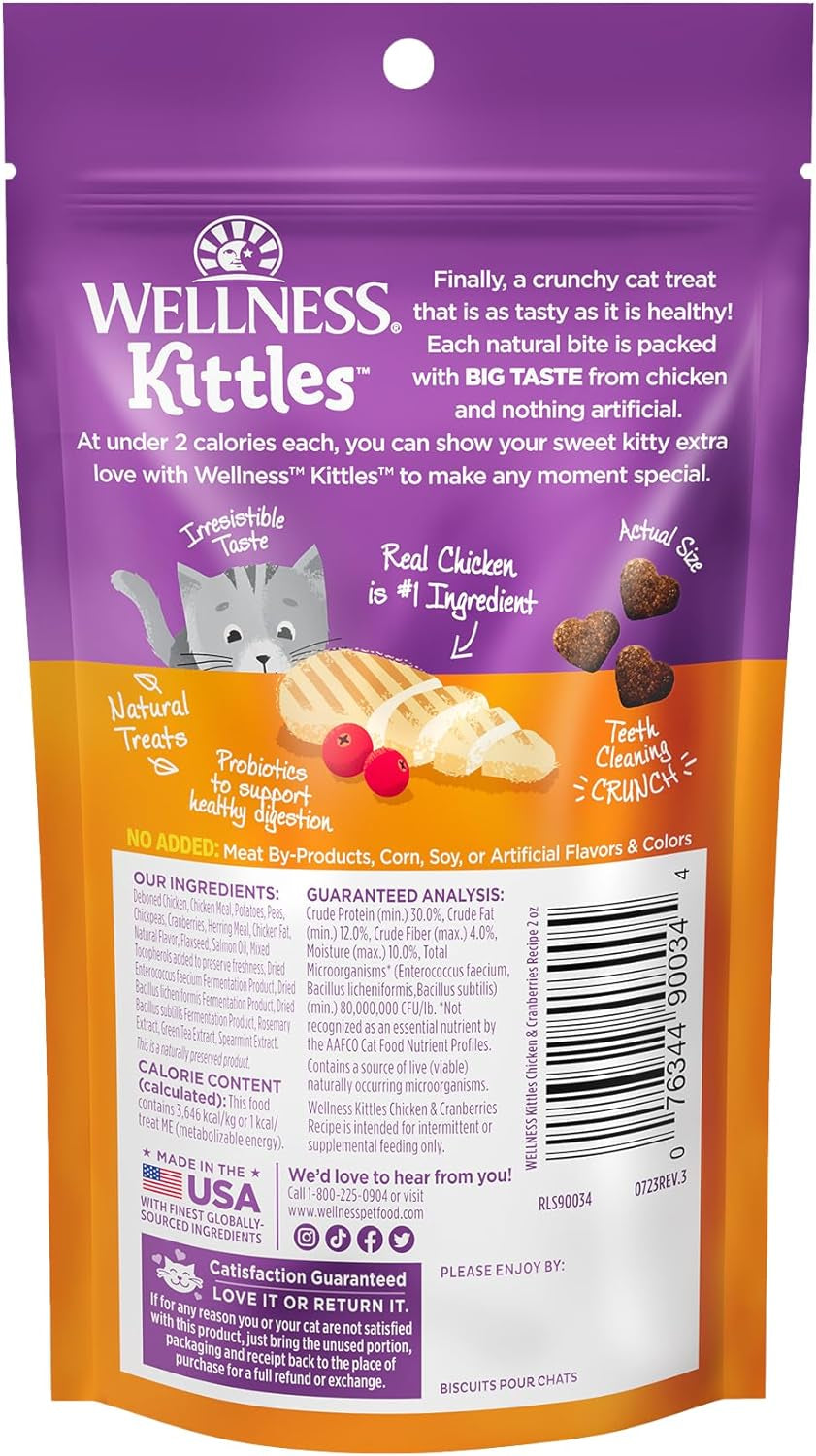 Treat your furry friend to  Kittles: Crunchy, Grain-Free Chicken & Cranberry Cat Treats in a 2 oz bag! 🐱💖✨