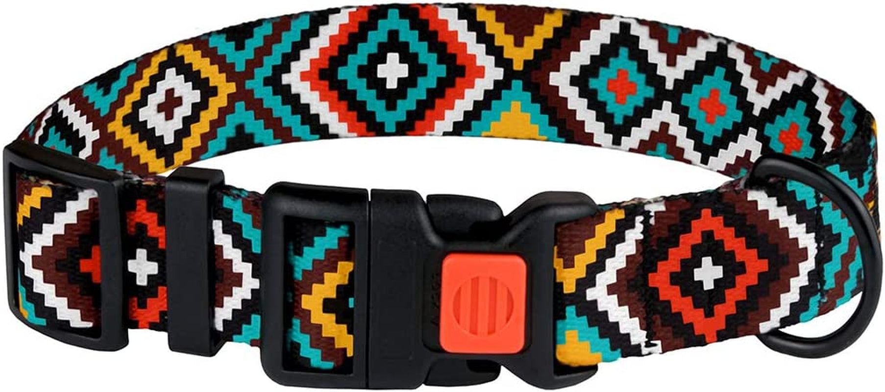 Stylish Aztec Teal Nylon Dog Collar for Small Breeds (10-13 Inch) 🐾✨