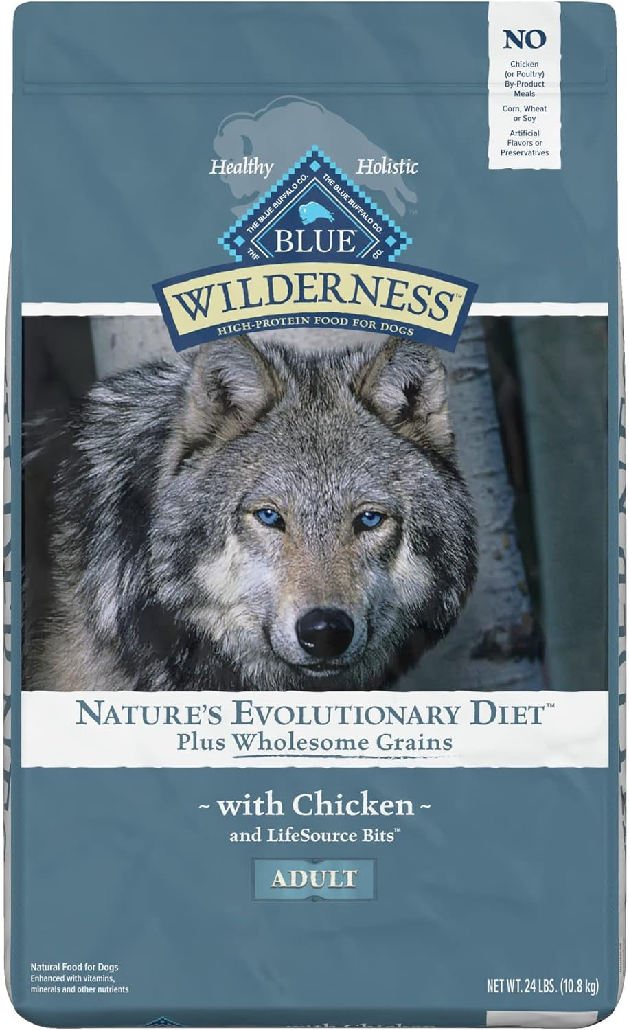 Unleash your dog's wild side with  Wilderness High Protein Dry Dog Food with Wholesome Grains! 🐶🍗 24-Lbs of pure deliciousness! #BlueBuffalo #DogFood #HealthyPup
