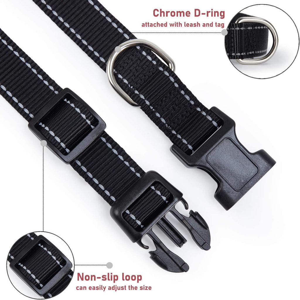 Shine Bright & Stay Safe! 🌟 Adjustable Reflective Dog Collar for All Pups - Perfect for Small to Large Dogs! 🐾 #DogSafety #StylishPaws