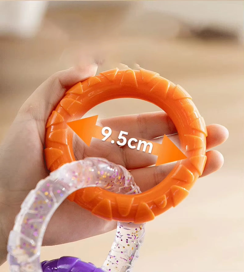Dog Chew Toy TPR Teeth Cleaning Pet Toys for Small Medium Large Dogs Interactive Bite Resistant 3 Ring Tug Dog Toy Pet Supplies