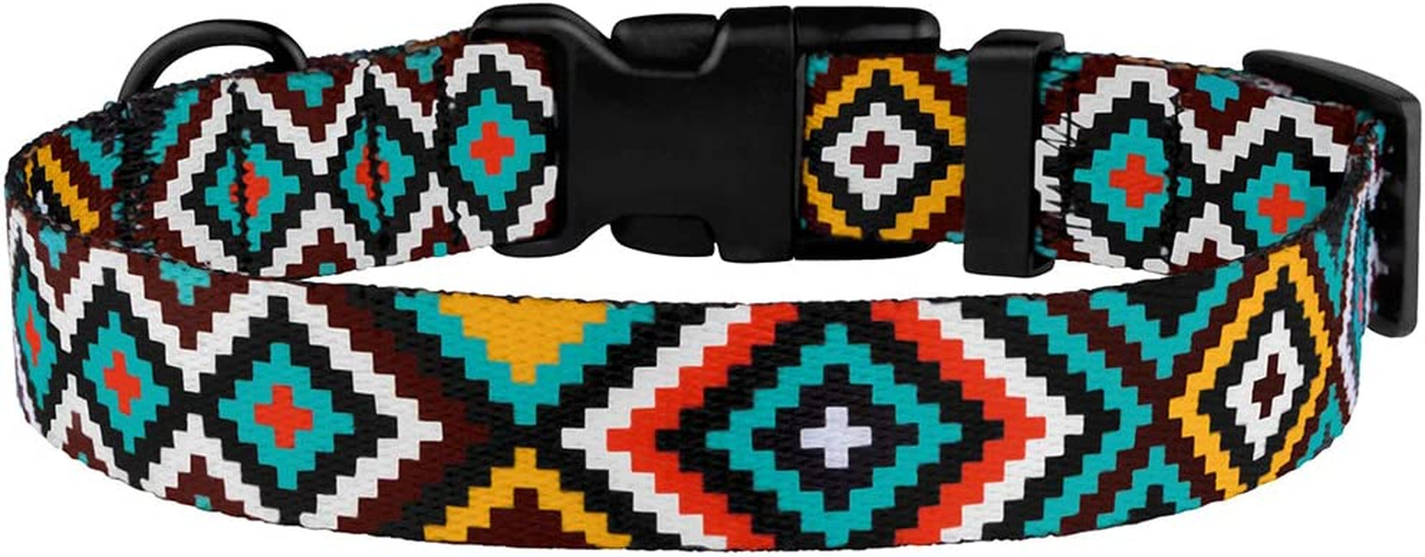 Stylish Aztec Teal Nylon Dog Collar for Small Breeds (10-13 Inch) 🐾✨