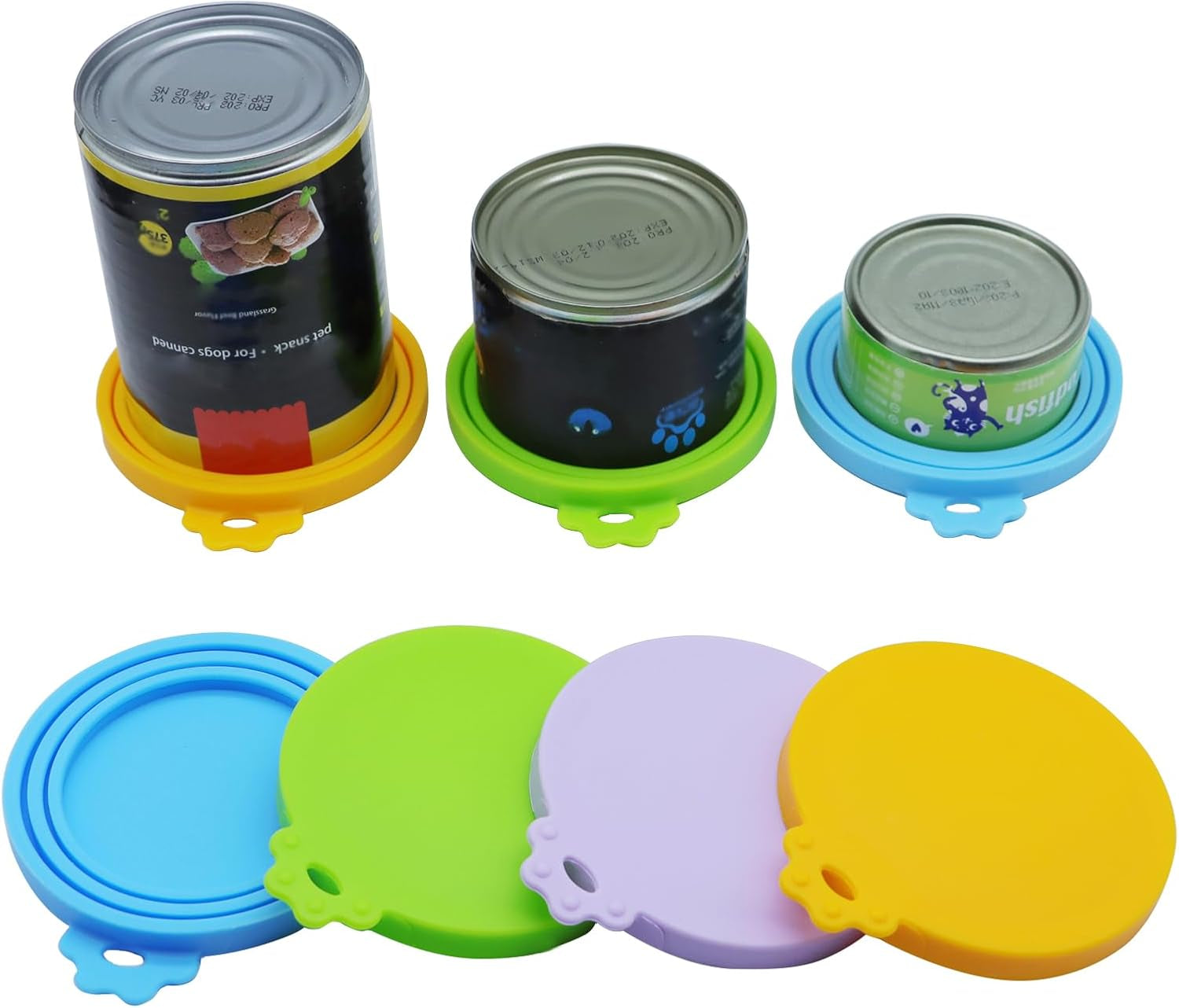 Seal the Freshness! 🍲🐾 4-Pack of Universal BPA Free Silicone Can Covers for Pet Food - Perfect for Dogs & Cats! 🐶🐱 #PetEssentials #FoodStorage