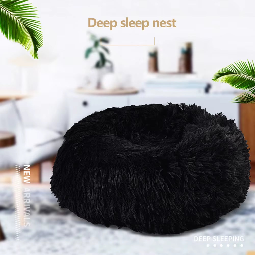 Super Soft Pet Bed Kennel Dog round Cat Winter Warm Sleeping Bag Long Plush Large Puppy Cushion