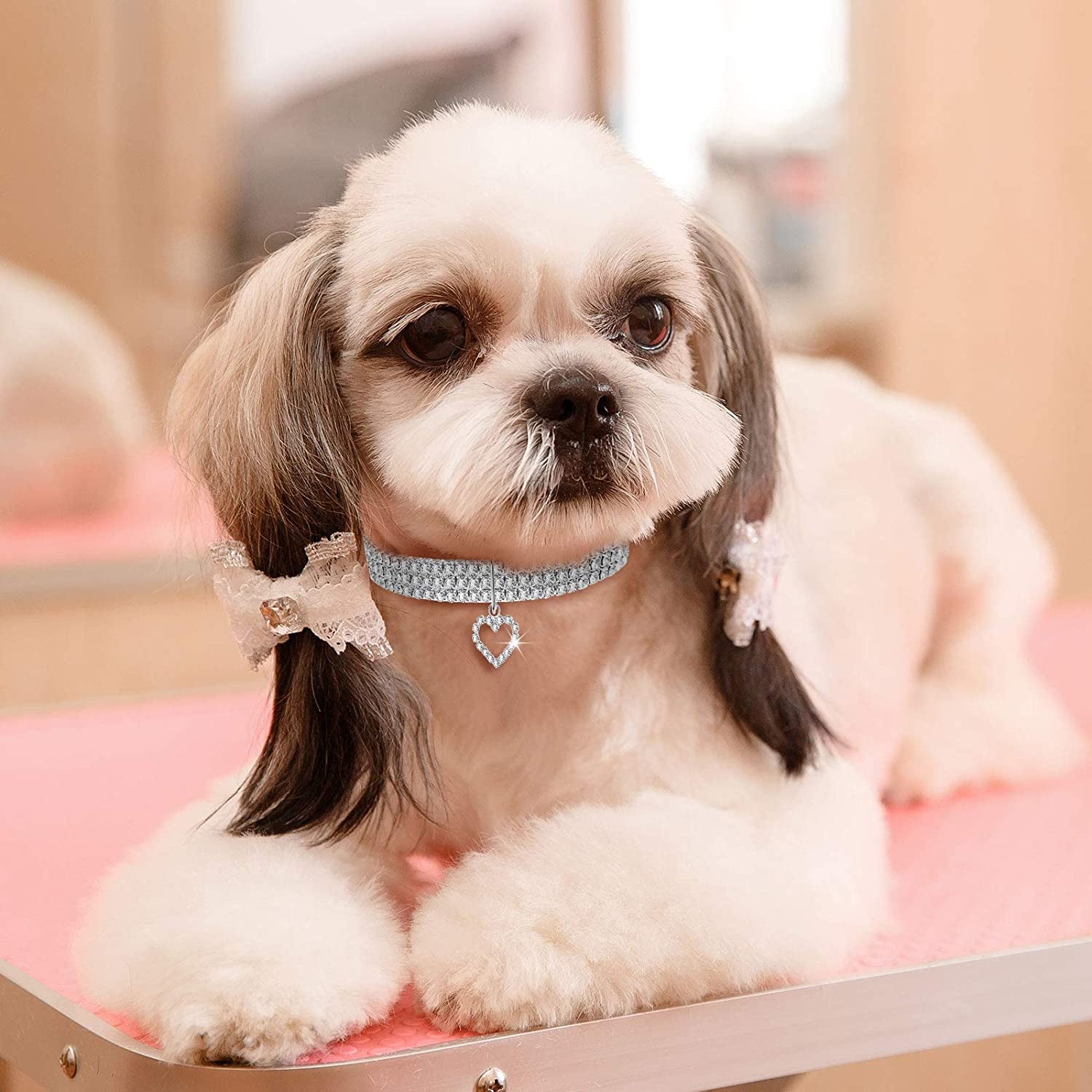 Sparkle in Style! ✨💖 3-Piece Bling Rhinestone Pet Collars with Adjustable Crystal Pendants for Your Adorable Dogs & Cats! 🐾💕 Perfect for Small Pets!