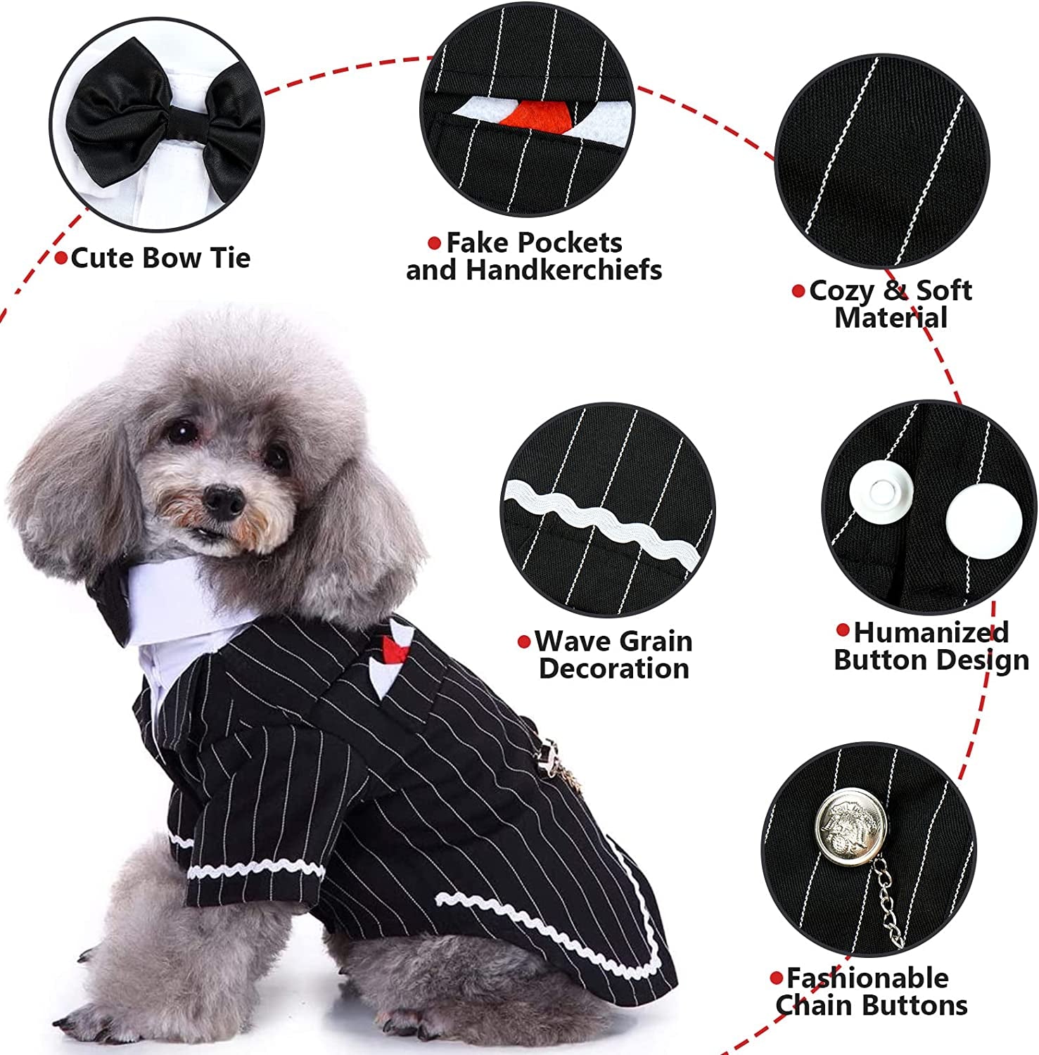Dress your pup to impress with the  Dog Black Suit Costume! 🎩 Perfect for Halloween, weddings, or any formal occasion. Ideal for small to large dogs and even your cat! 🐾✨