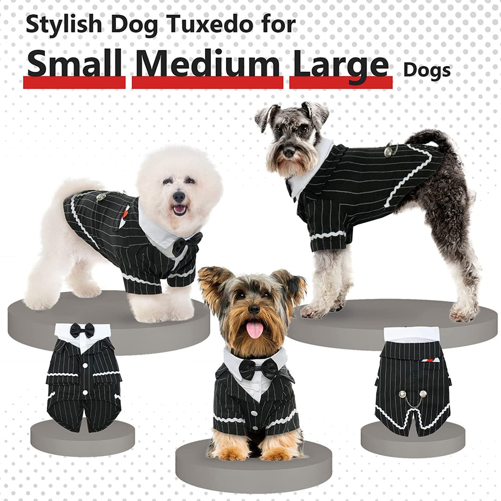 Dress your pup to impress with the  Dog Black Suit Costume! 🎩 Perfect for Halloween, weddings, or any formal occasion. Ideal for small to large dogs and even your cat! 🐾✨