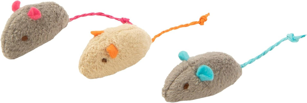 Unleash the fun with  Skitter Critters! 🐾 3 Pack of Catnip Toys in Gray/Cream - Perfect for Playtime! 🐱✨