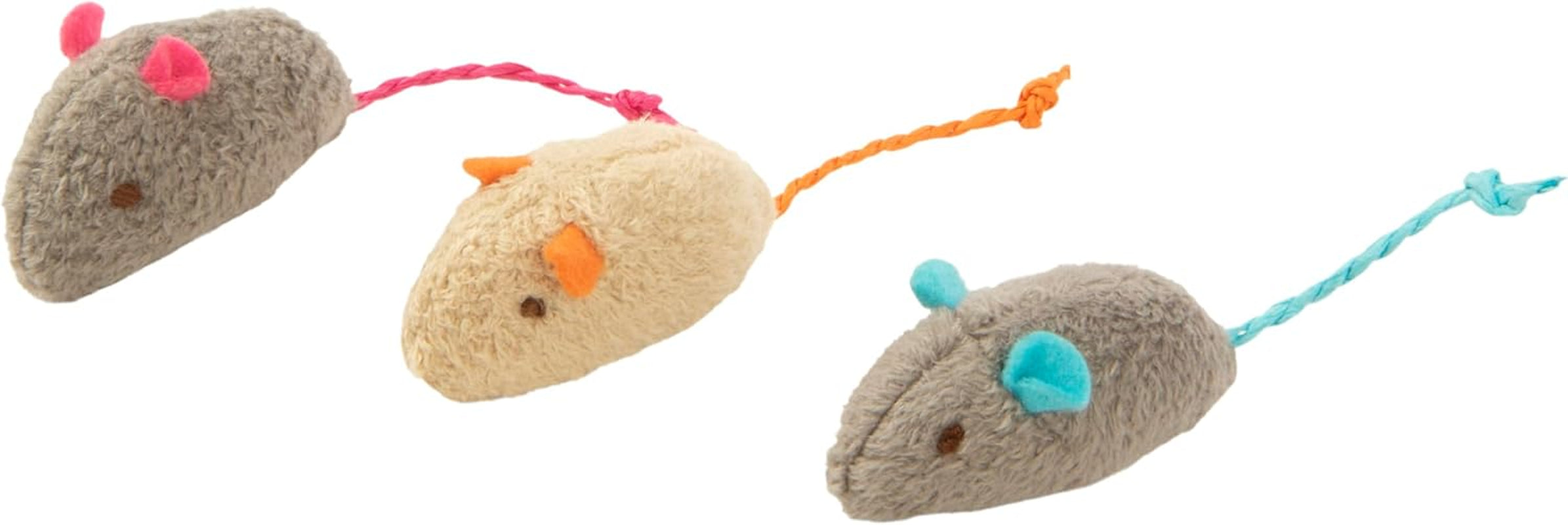 Unleash the fun with  Skitter Critters! 🐾 3 Pack of Catnip Toys in Gray/Cream - Perfect for Playtime! 🐱✨