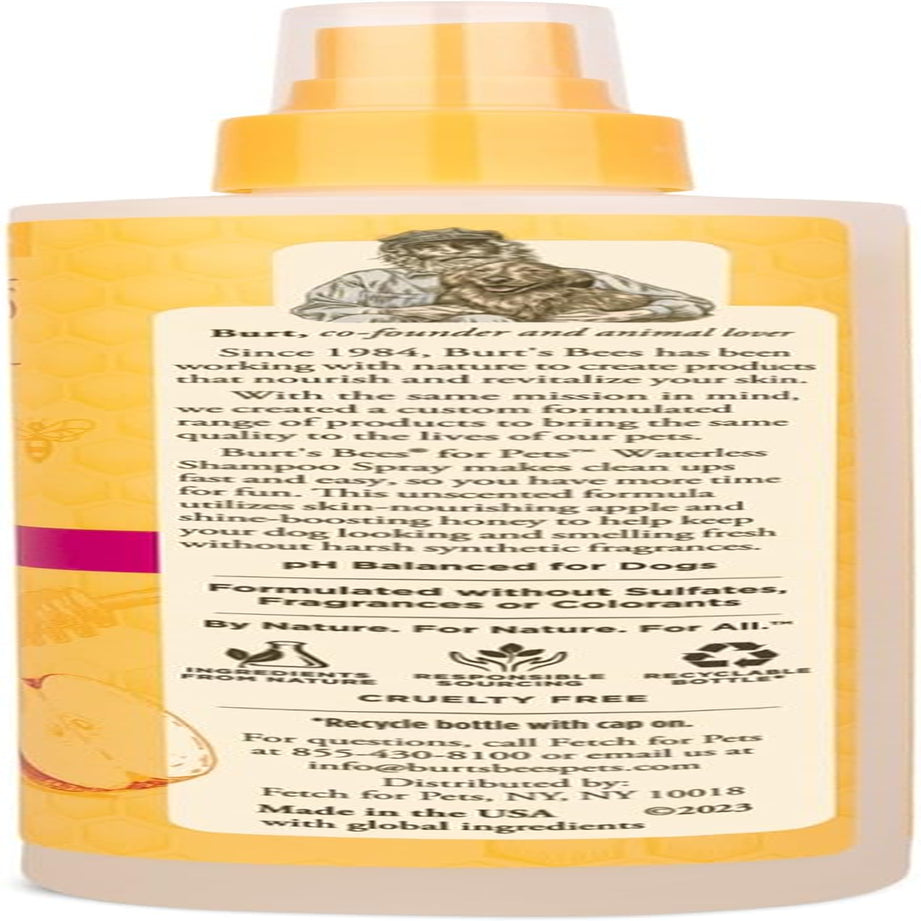 Say goodbye to bath time struggles! 🐶✨ Try Burt's Bees Waterless Dog Shampoo with Apple & Honey – 99.1% natural goodness for a clean, fresh pup in a spray! 🌿🍏 #DogGrooming #Burt'sBees #PetCare