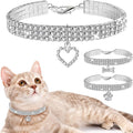 Sparkle in Style! ✨💖 3-Piece Bling Rhinestone Pet Collars with Adjustable Crystal Pendants for Your Adorable Dogs & Cats! 🐾💕 Perfect for Small Pets!