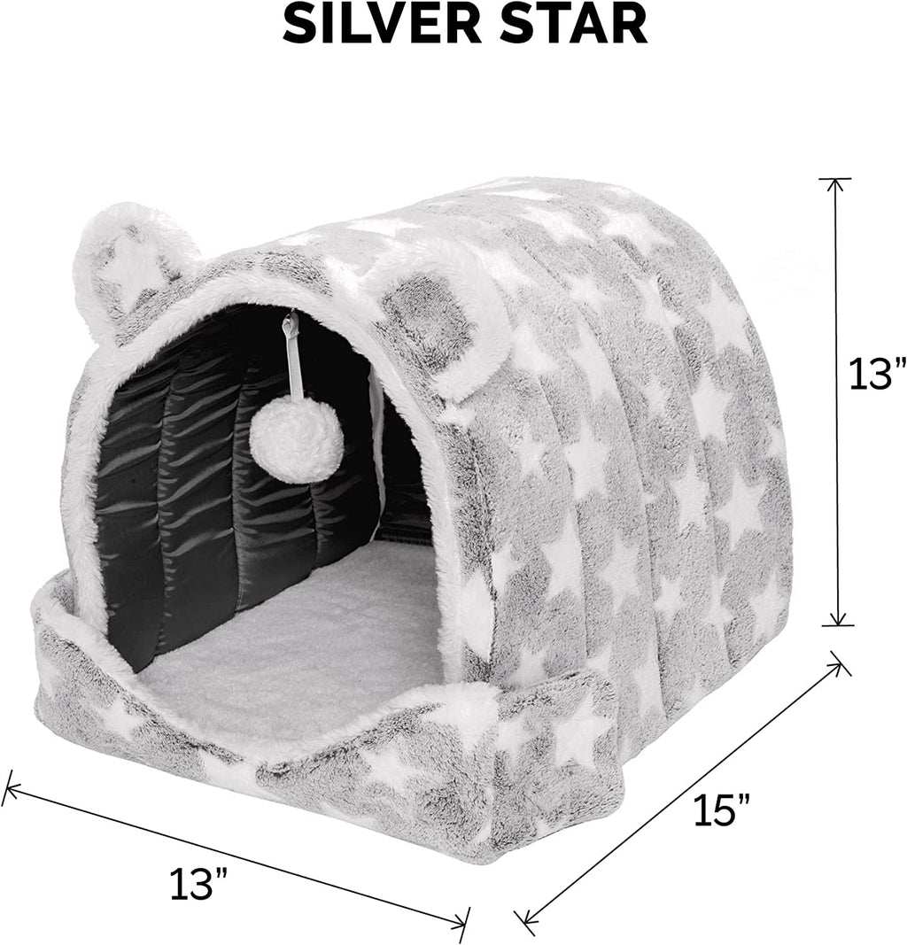 Cozy Up Your Furry Friend with the  Snuggle Hideout! 🐾✨ Perfect for Cats & Small Dogs – Washable, Foldable & Comes with a Plush Ball Toy! 🛏️💖 #PetLovers #CozyPets #
