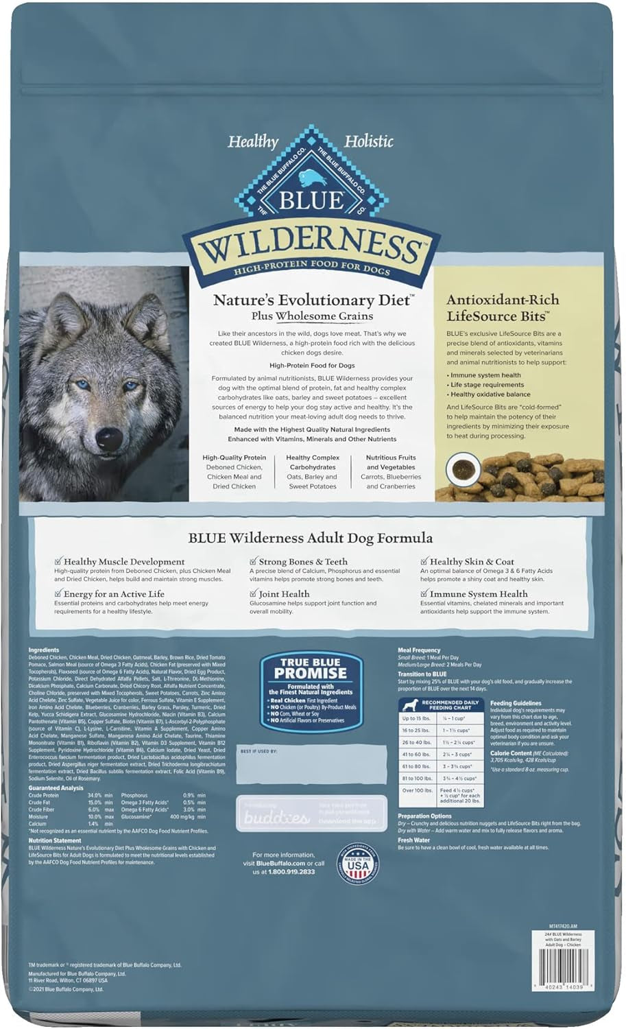 Unleash your dog's wild side with  Wilderness High Protein Dry Dog Food with Wholesome Grains! 🐶🍗 24-Lbs of pure deliciousness! #BlueBuffalo #DogFood #HealthyPup