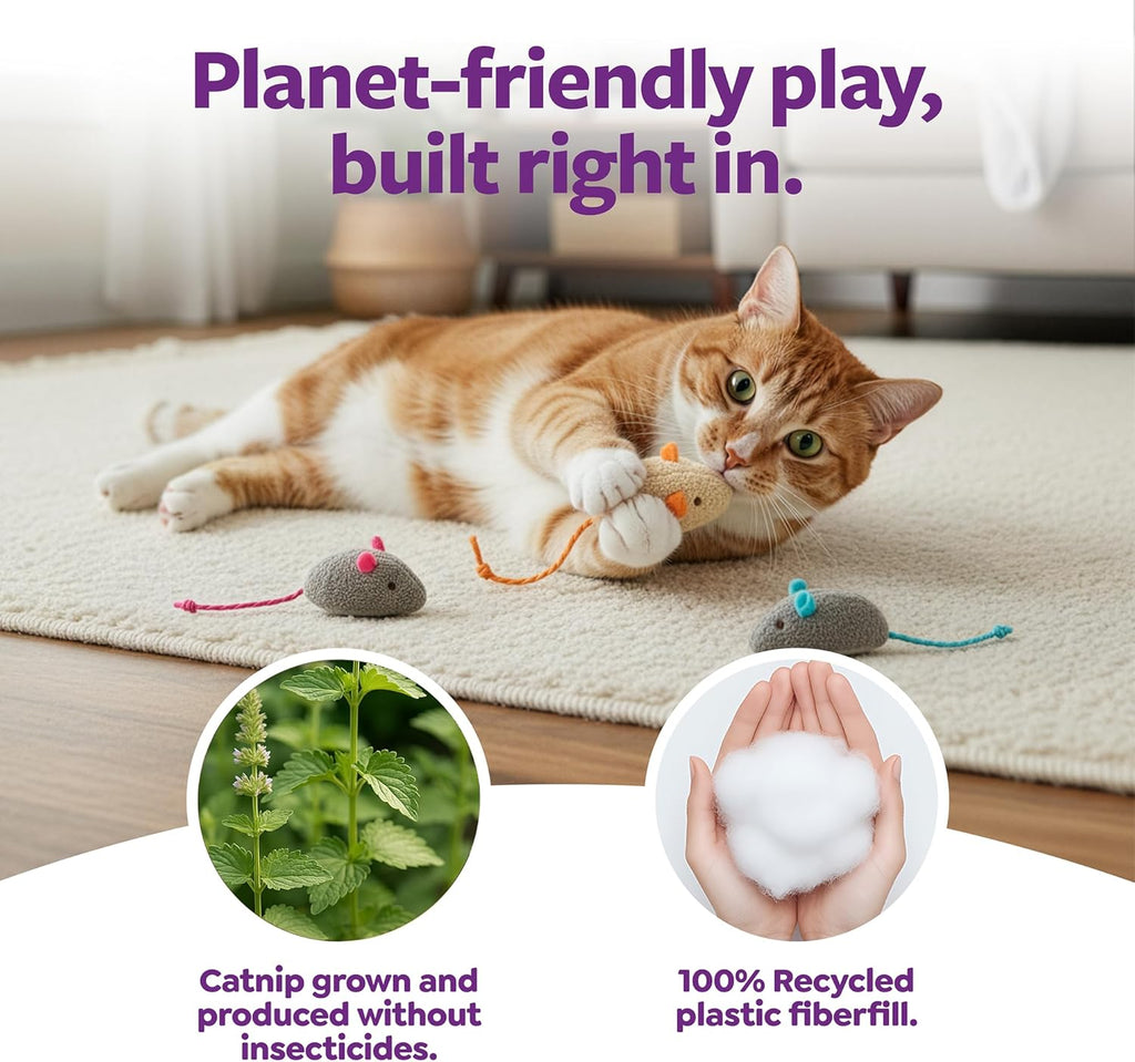 Unleash the fun with  Skitter Critters! 🐾 3 Pack of Catnip Toys in Gray/Cream - Perfect for Playtime! 🐱✨