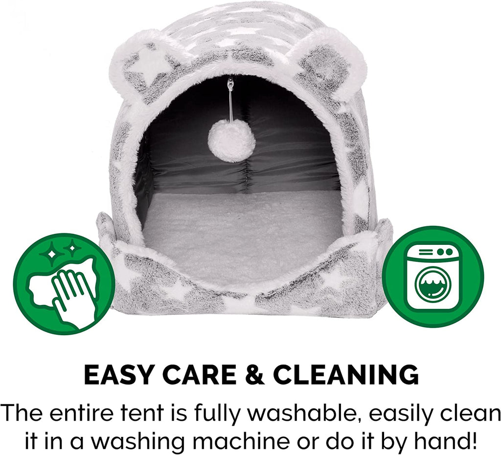 Cozy Up Your Furry Friend with the  Snuggle Hideout! 🐾✨ Perfect for Cats & Small Dogs – Washable, Foldable & Comes with a Plush Ball Toy! 🛏️💖 #PetLovers #CozyPets #