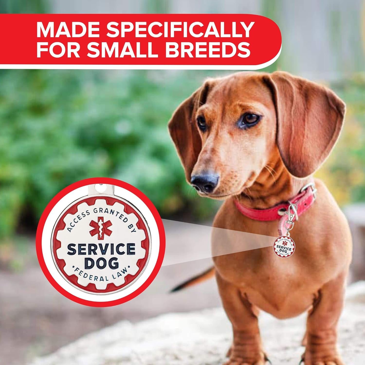 Double-Sided Service Dog Tags: Stylish Metal ID Tags for Your Support Animals! 🔴🐾