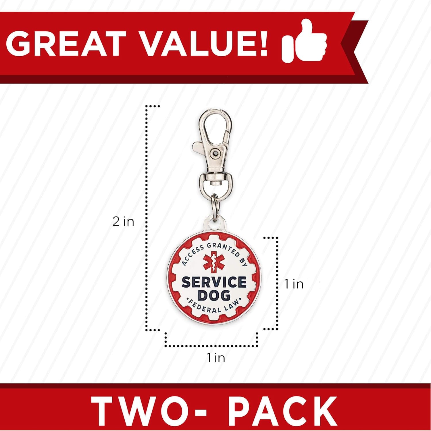 Double-Sided Service Dog Tags: Stylish Metal ID Tags for Your Support Animals! 🔴🐾