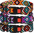 Stylish Aztec Teal Nylon Dog Collar for Small Breeds (10-13 Inch) 🐾✨