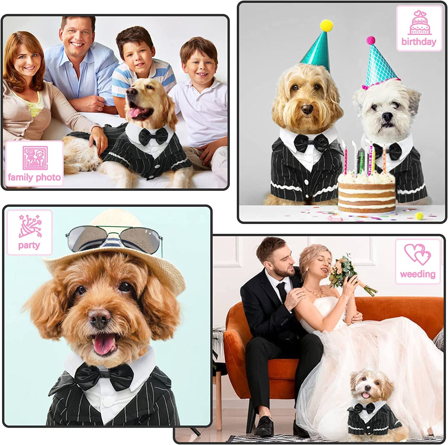 Dress your pup to impress with the  Dog Black Suit Costume! 🎩 Perfect for Halloween, weddings, or any formal occasion. Ideal for small to large dogs and even your cat! 🐾✨
